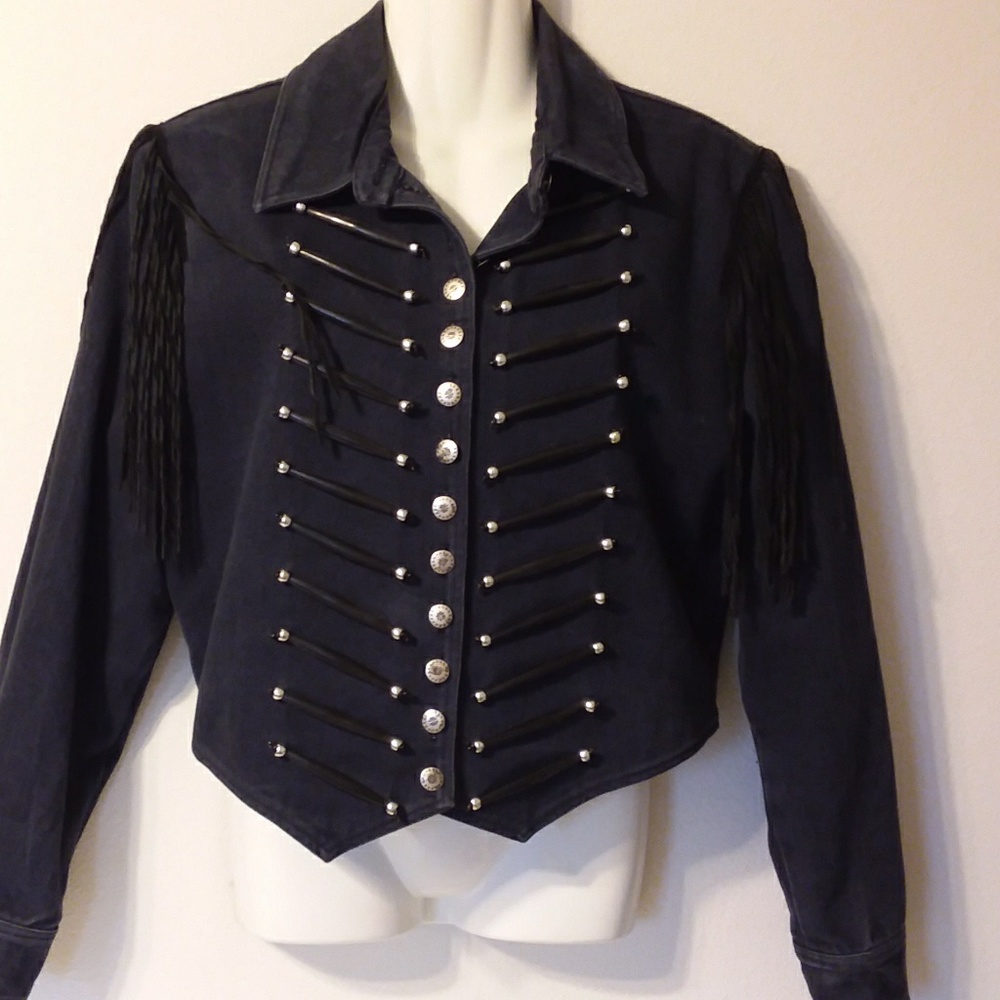Rare Double D Ranch Denim Military Style Jacket